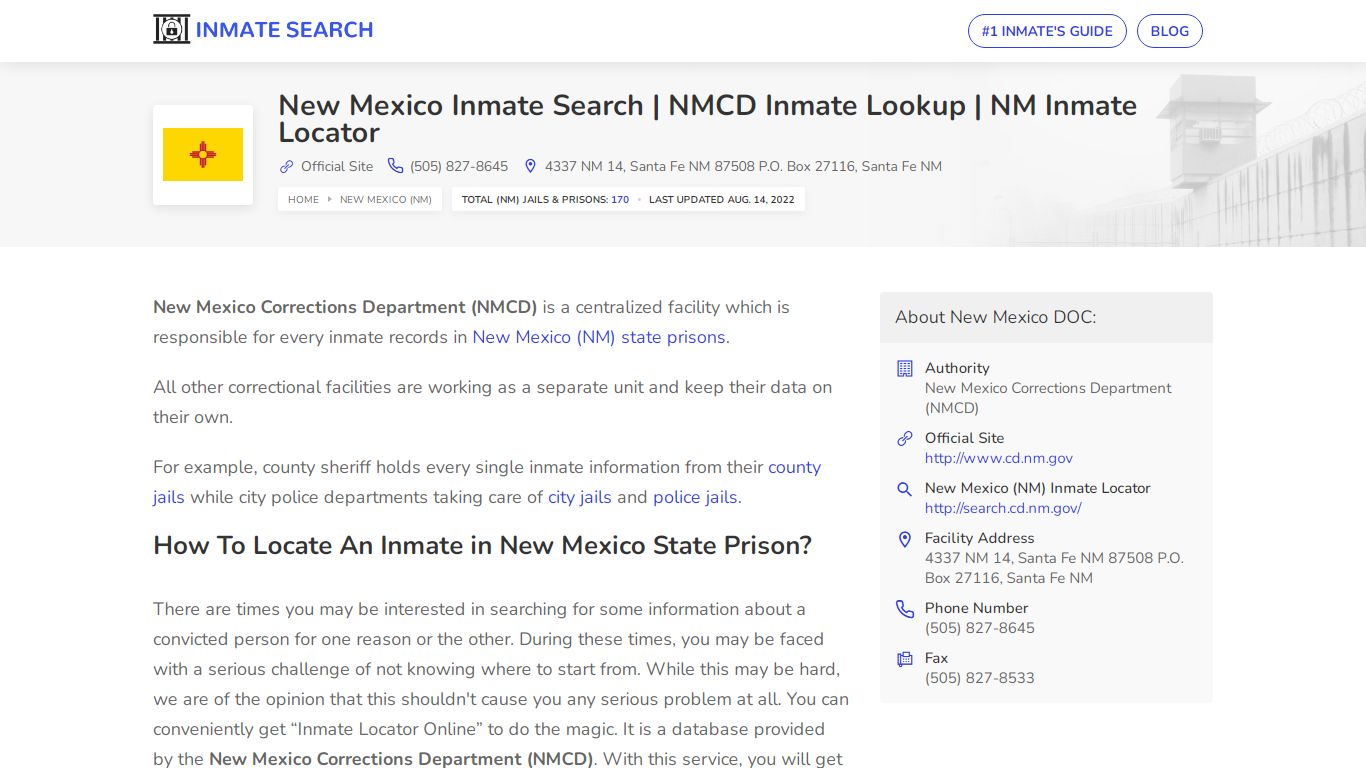 New Mexico Inmate Search | NMCD Inmate Lookup | NM Inmate ...